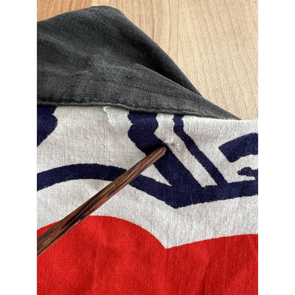 Vintage Japanese Happi Coat Jacket Kanji Japan Cotton Blue White Red Unisex S/M - Picture 13 of 13